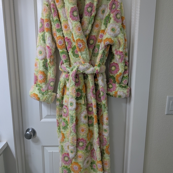 Floral Plush Robe - Multicolor - Picture 1 of 8